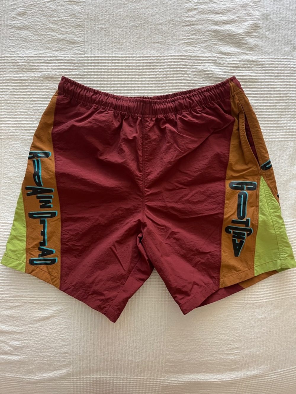 Brain Dead x Gotcha Burgundy Drawstring Board Shorts